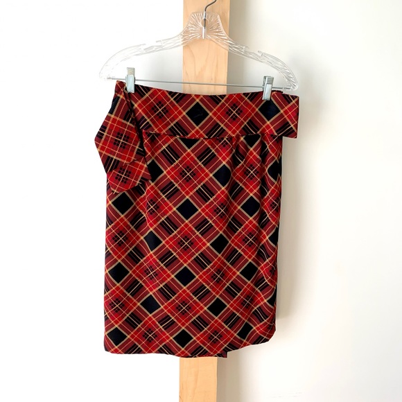 Kasper black and red tartan skirt suit 10 P - Picture 4 of 5